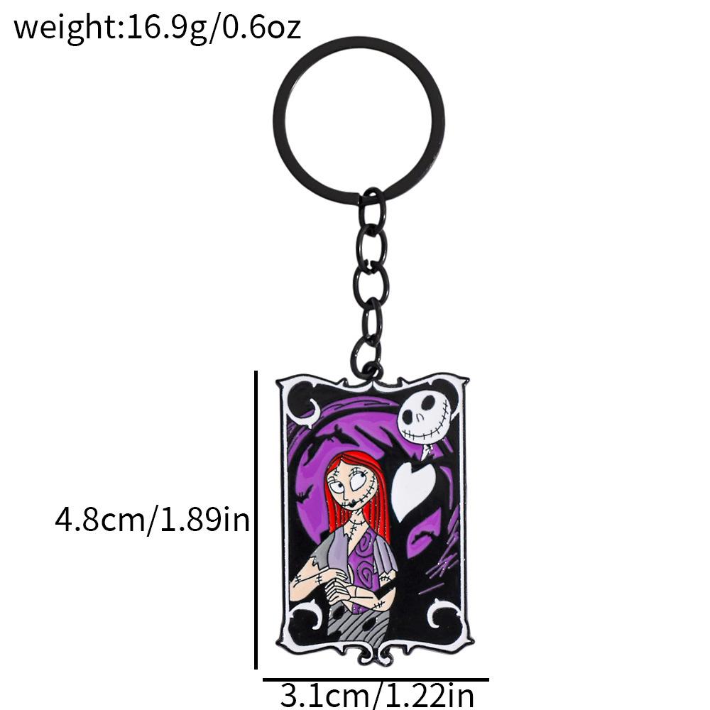 Anime Cartoon Nightmare Before Christmas Keychain Jack Skellington Charms Gothic Halloween Accessories Gifts