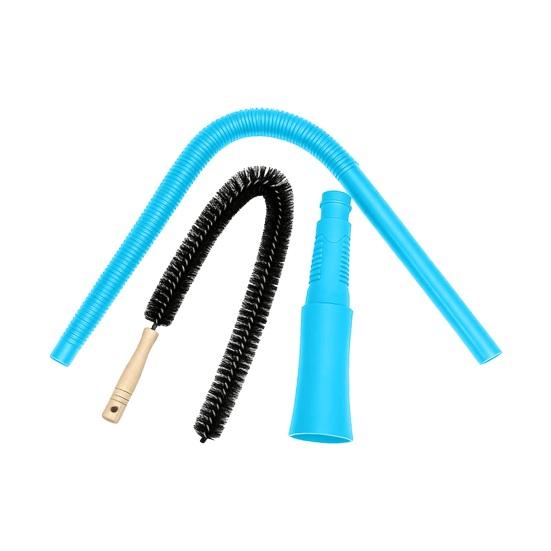 

Vacuum Cleaner Vent Duct Cleaning Tool Ergonomic Handle Flexible Hose with Spiral Metal Brush Head Vacuum Cleaner Accessory синій