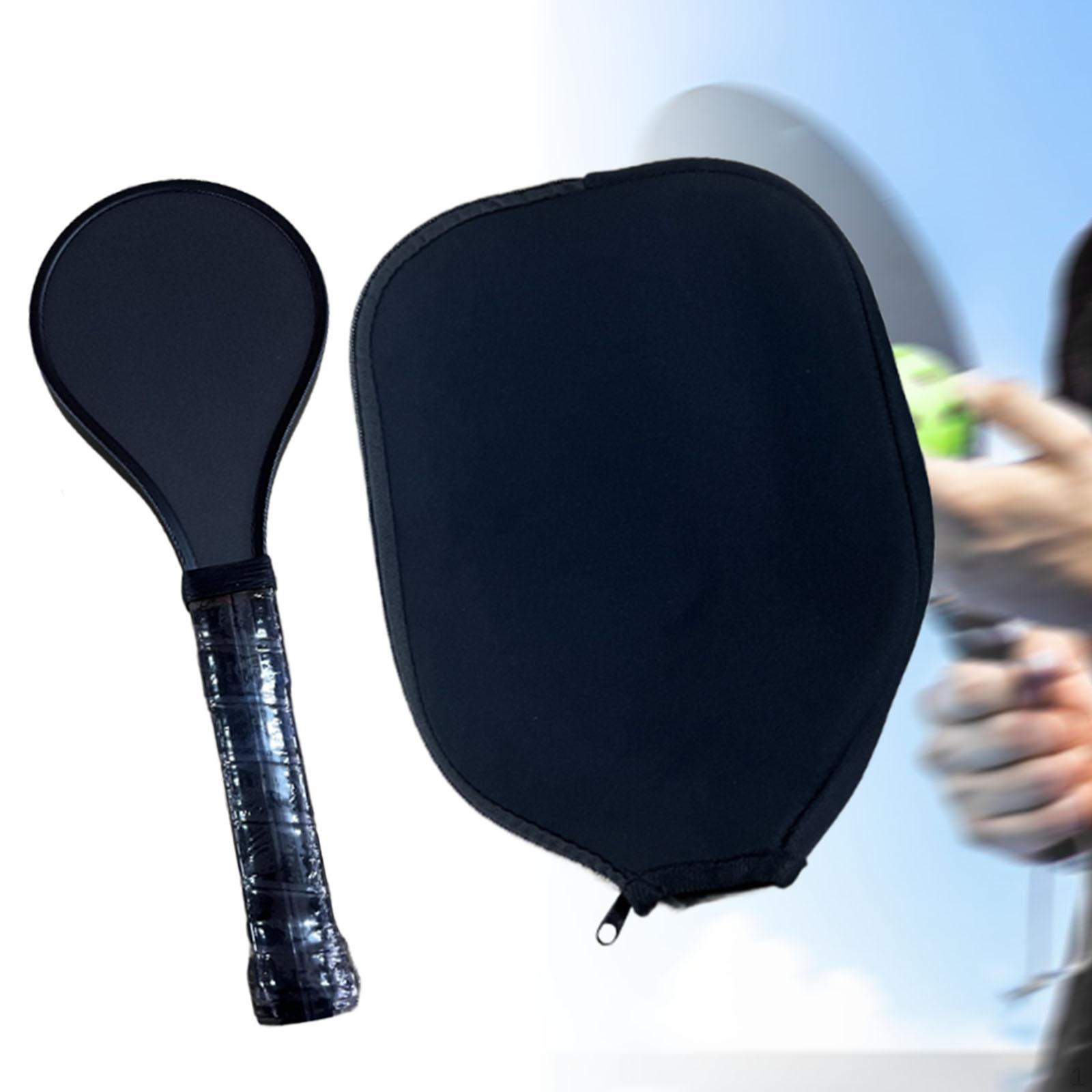 

Ракетка для игры в пиклбол из углеродного волокна с длинной ручкой, для начинающих и продвинутых игроков Black w Paddle Cover