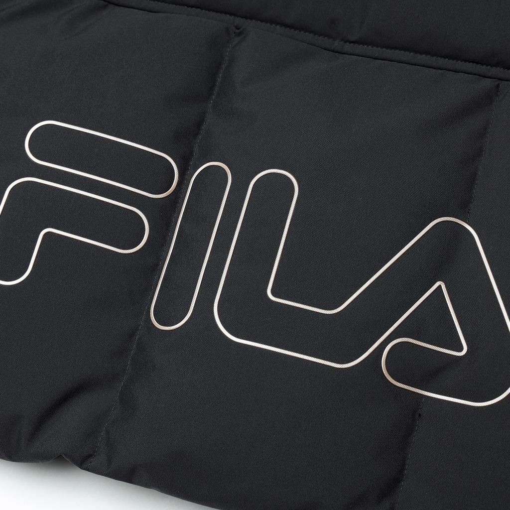 Fila Logo Printed Hooded Mid-Length Casual Down Jacket Women Outerwear Black F11W347901F-BK