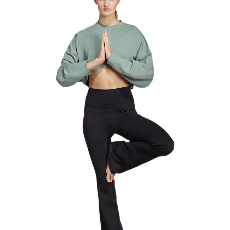 adidas Sweatshirts Women's Silver Green Crew Neck Moderate Regular HR5086
