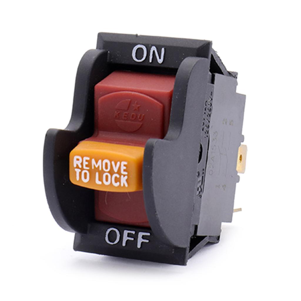 Industrial 125V/250VAC Key Locking Push Button Switches 4 Pin Electric Safety Control Heavy Duty 4 Pin Key Operated