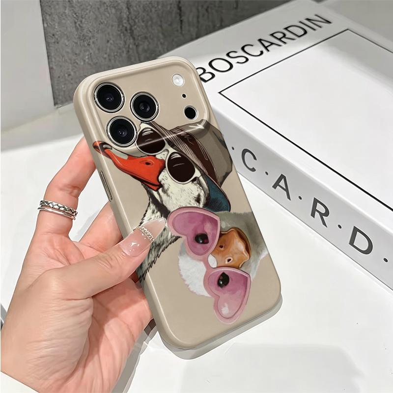 Humorous Funny Goose Sunglasses Cool Graphic Art Print Film Aesthetic Protective Shockproof Bumper Phone Case Cover For iPhone 14 15 16 Pro Max Plus