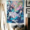 Blue Archive Cute Wall Tapestry Aesthetic Wall Hanging Printed Fabric Blanket Decorative Tapestries for Bedroom Living Room Home Decor