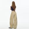 Women's 2025 Khaki American Retro Wide-Leg Bootcut Jeans with Large Pockets