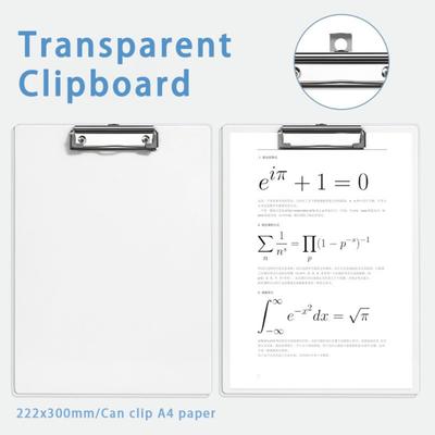 Portable Transparent Writing Clipboard A4 Stationery A4 File Folder Memo Clip Board Students