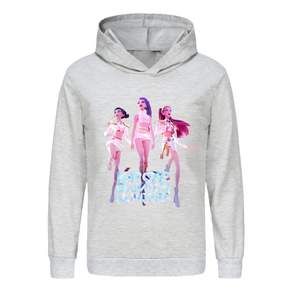 KPop Demon Hunters Huntrix Hoodie Kids Graphic Hooded Sweatshirt Baby Girls Pullovers Hoodies Boys Outerwear Children's Clothing