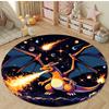 3D HD Bulbasaur Cartoon Round Carpet Kids Living Room Rug Camping Picnic Mats Flannel Anti-Slip Rug Yoga Mat Next Day Shipping