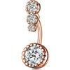 Zircon Crystal Belly Button Rings For Women Nombril Ombligo Navel Ring Surgical Steel Barbell Heart Round Body Piercing Jewelry