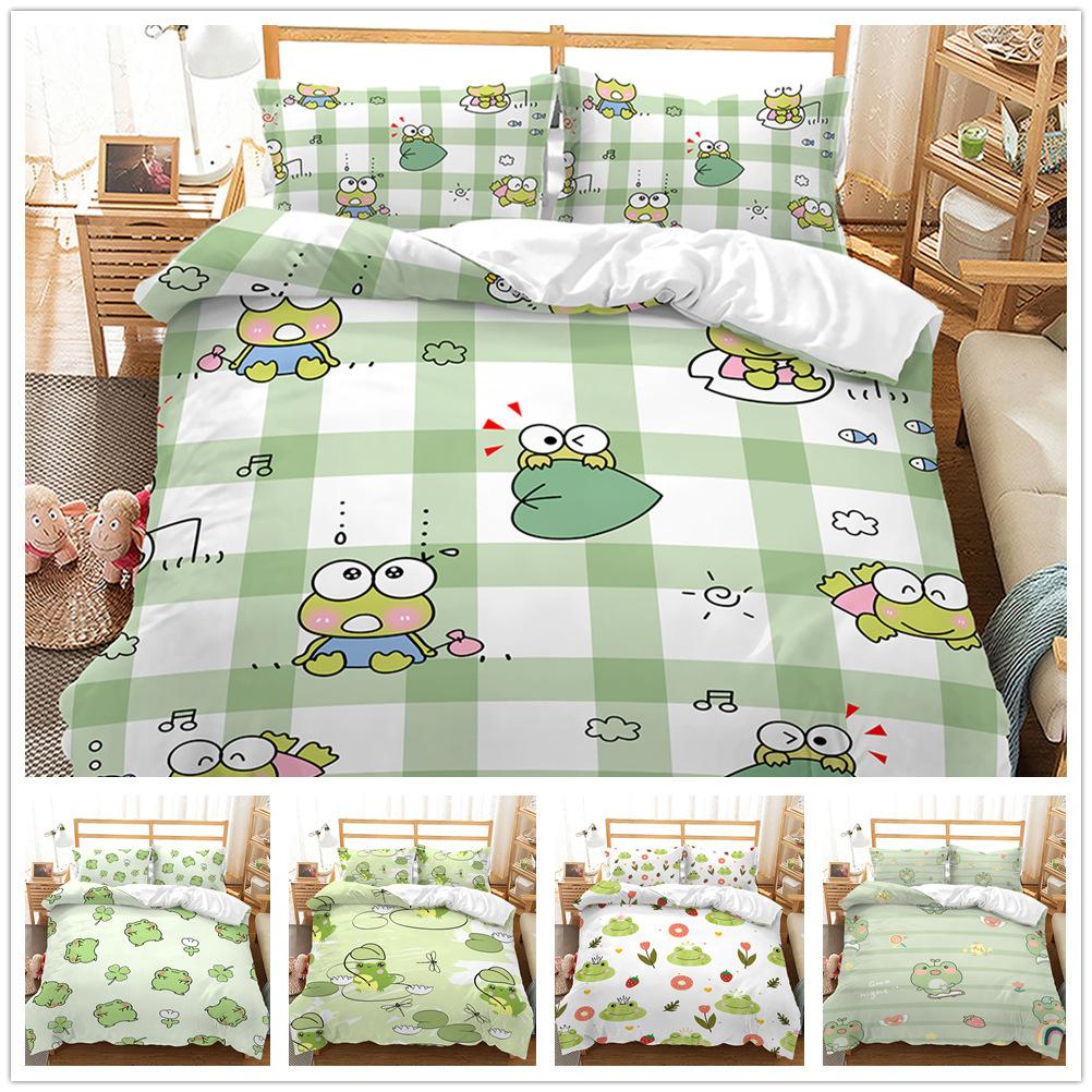 Kit Cartoon Frog 3D Digital Printing Three-Piece Set Four-Piece Set Two-Piece Set Customized