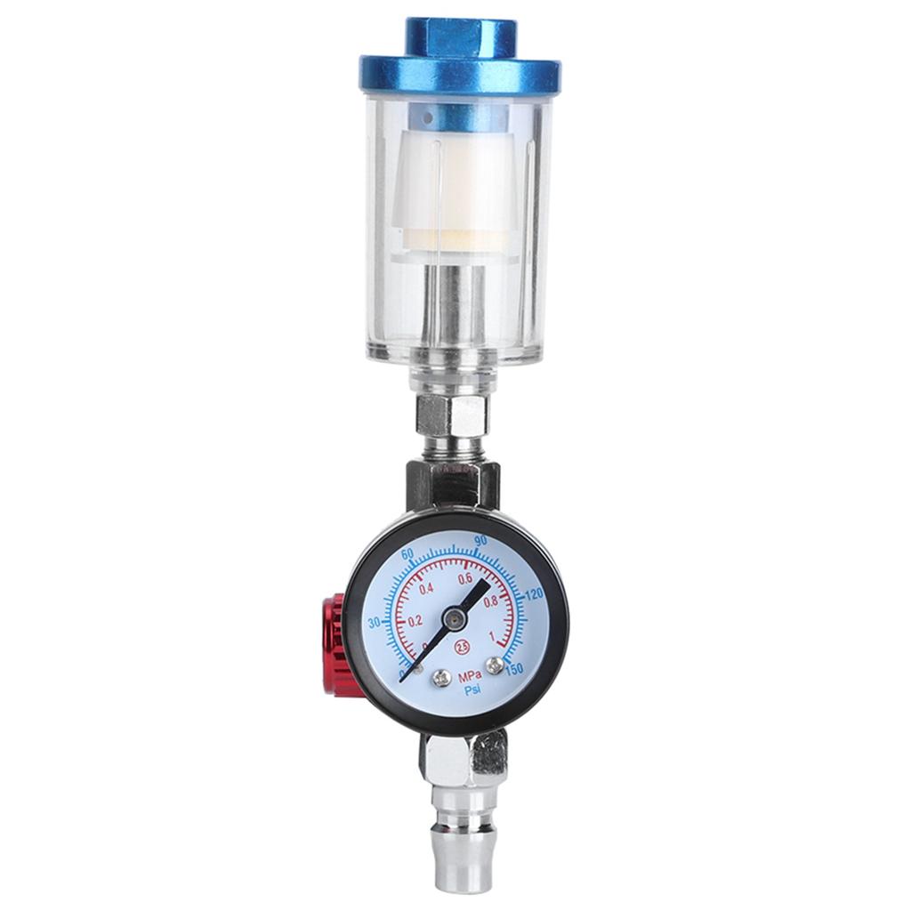 Pneumatic Spray Gun Air Pressure Regulator Gauge In Line Oil Water Trap Filter Separator Kit