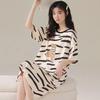 Plus Size Cute Cartoon Women’s Summer Sleep Dress - Loose Fit, Short Sleeve, Korean Style