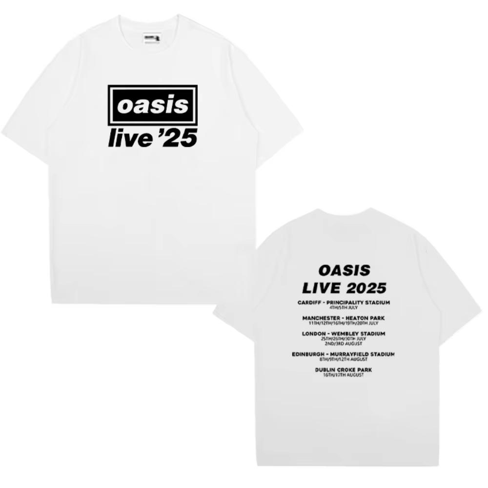 OASIS Live 25 Tour 2025 Commemorative T Shirt ONeck Cotton Printed Short Sleeve Tshirts Mens Women Streetwear Cool Unisex Tops