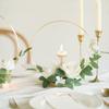 Gold Metal Floral Hoop Rings with Wood Card Holder Table Decoration for Wedding Centerpieces Christmas DIY Wreath Flower Garland