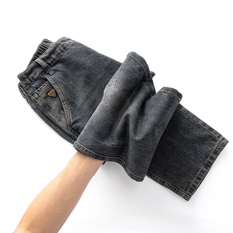 Men's Vintage Workwear Wide-Leg Jeans, Trendy Brand, Loose Straight-Cut American-Style Casual Pants for Spring and Autumn