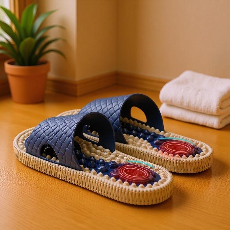 Men's Massage Acupressure Slippers - Non-Slip Sandals for Home Foot Therapy, Summer PVC Design