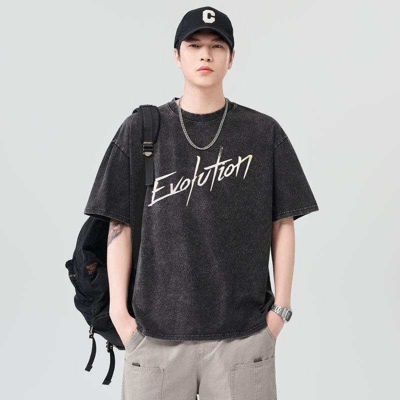 Футболка с коротким рукавом, использованная в качестве свободной хлопковой основы S