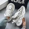 Fashion Designer Green Men's Trendy Sneakers Breathable Lace-up Chunky Casual Sneaker Male Platform Trainer Streetwear Running Shoes Men
