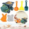 6Pcs Dinosaur Sand Toys for Kids - Beach Fun with Dump Truck and Sand Molds