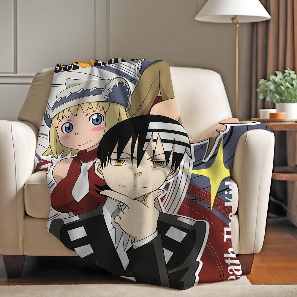 Anime przygodowe Soul Eater Koc na Sofę Biuro Łóżko Samolot Podróż Sen Czytanie Relaks Kemping Miękki i Ciepły