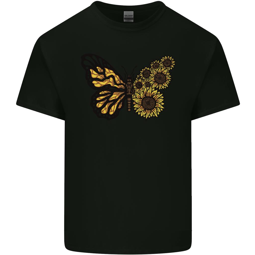 A Sunflower Butterfly Unisexs Light Cotton TShirt