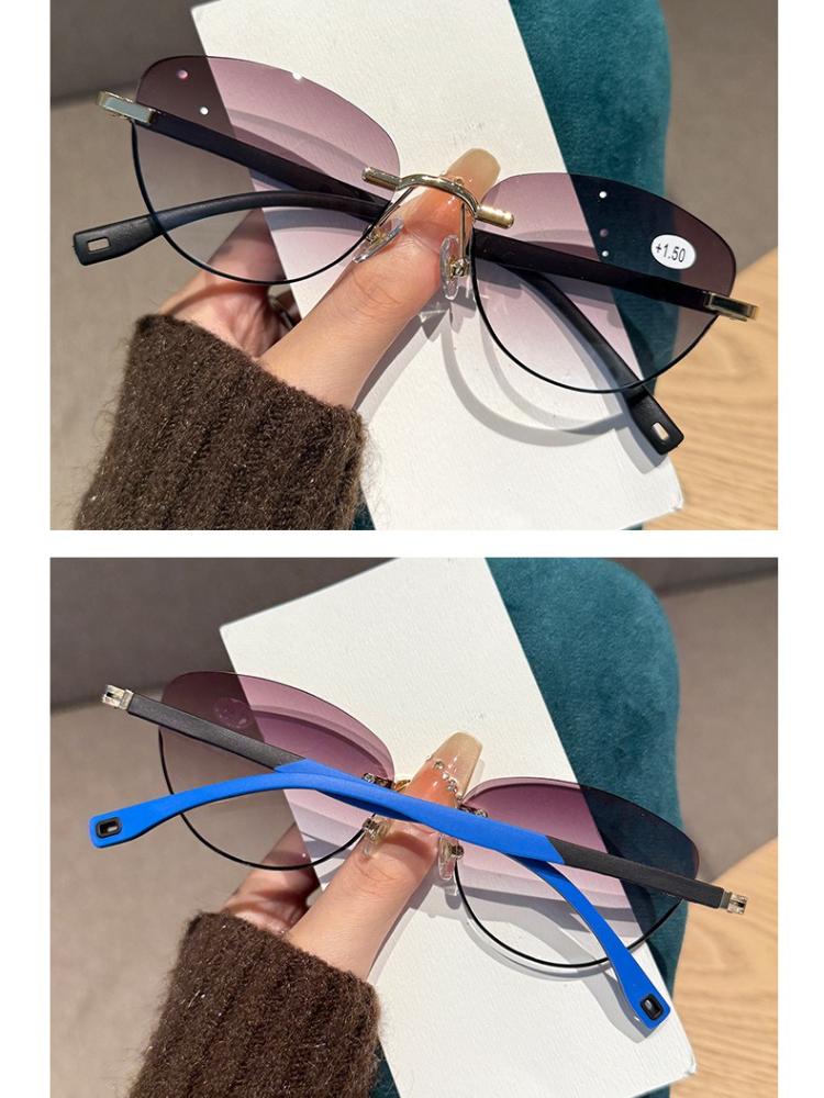 

Unisex Fashion Luxury Cat Eye Reading Spectacles HD Blue-Ray Blocking Presbyopia Spectacles New Luxury Farsighted Spectacles +4.0 1