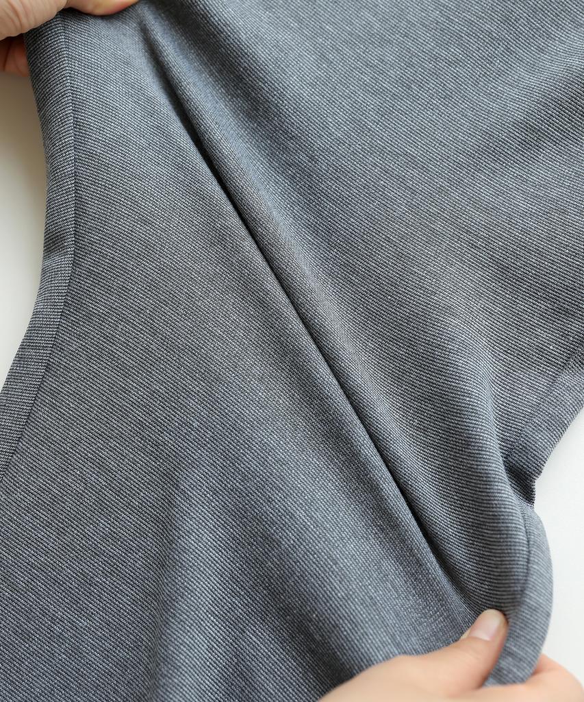 Jikeulib Hidden Elastic Waist Spandex Gray Slim Slacks