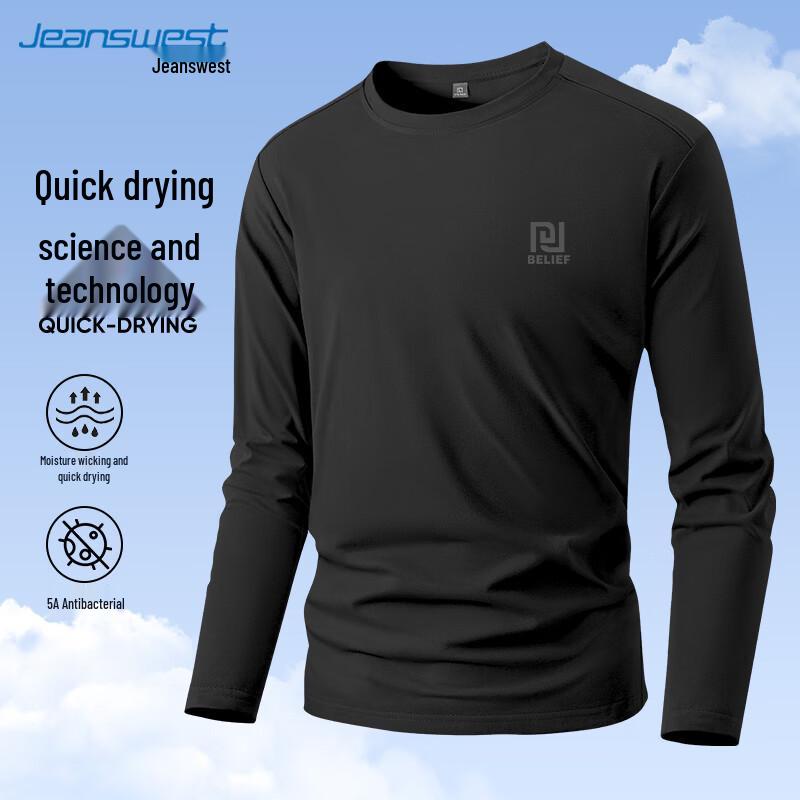 Jeanswest Men s Quick-Dry Long Sleeve Athletic T-Shirt L