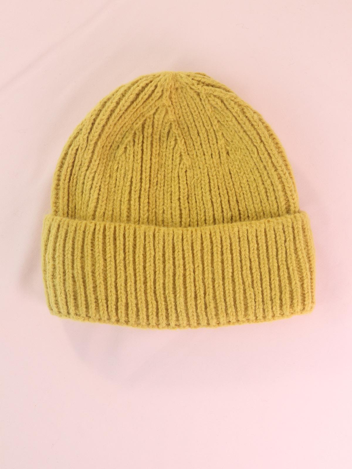 Вязаная шерстяная шапка - Унисекс, Теплая, Универсальная, Однотонная для Осени/Зимы