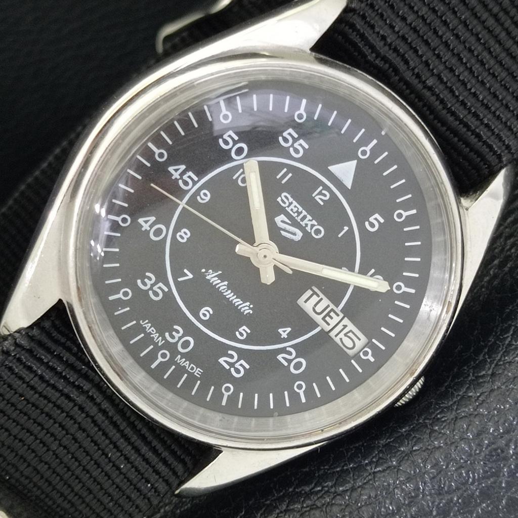 

VINTAGE SEIKO 5 AUTOMATIC 6309A JAPAN MENS BLACK COLOR DIAL WATCH a701459-5 R206b-a701459