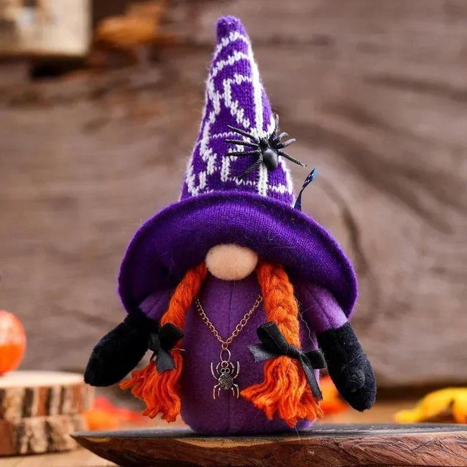 1 Pcs DIY Decorations Supplies Faceless Dwarf Doll Spider Bat Home Kids Toys Desktop Ornaments Holiday Halloween Party
