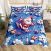Christmas Duvet Cover Twin/Full/Queen/King Cartoon Santa Claus Bedding Set Xmas Theme Snowflake Comforter Cover for Girls Adults