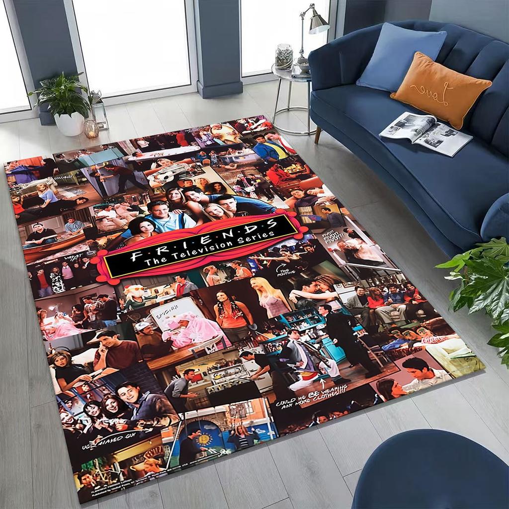 Klassisches Friends Central Perk Schild TV-Teppich für Schlafzimmer Wohnzimmer Sofa Zuhause Fußabtreter Dekor, Große rutschfeste Spielmatte für Kinder