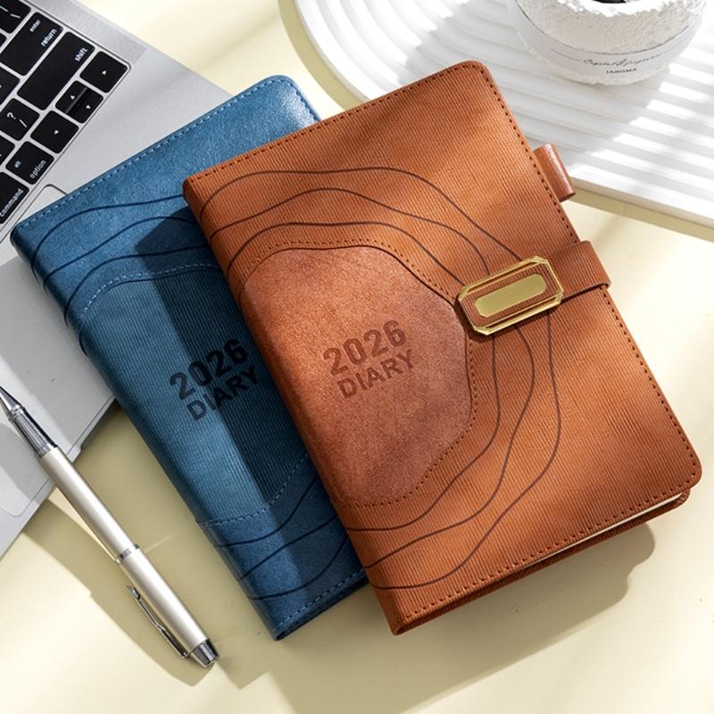 2026 Planner Organizers 365 Daily Pages Small Size PU Leather Cover Thick Linen Paper Suitable for Professional