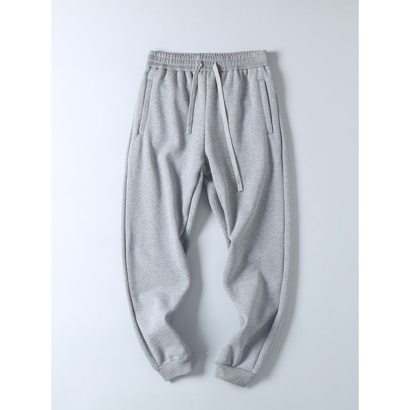 Export Men's Export Tail Goods Fall and Winter Fleece-lined Heattech Ankle-Tied Sweatpants Fashion Trendy Loose Casual Sports Trousers