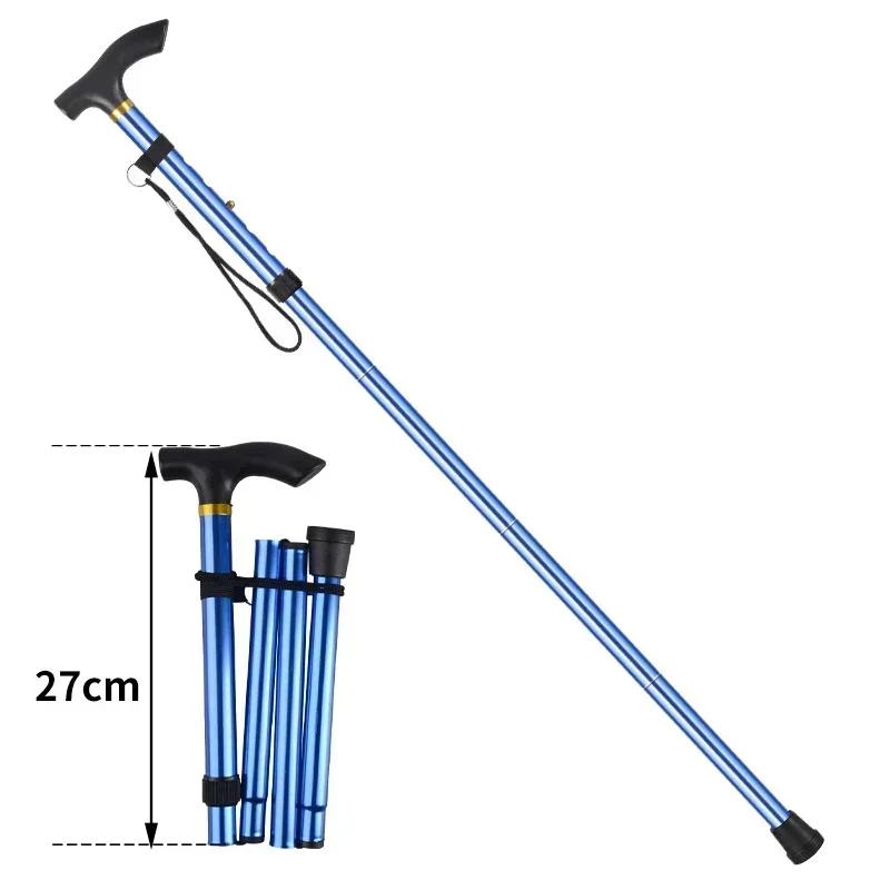 

Трость телескопическая дубинка для пеших прогулок, кемпинга, треккинговых палок, алюминиевый сплав, металлическая складная трость, костыли, шест для пожилых людей