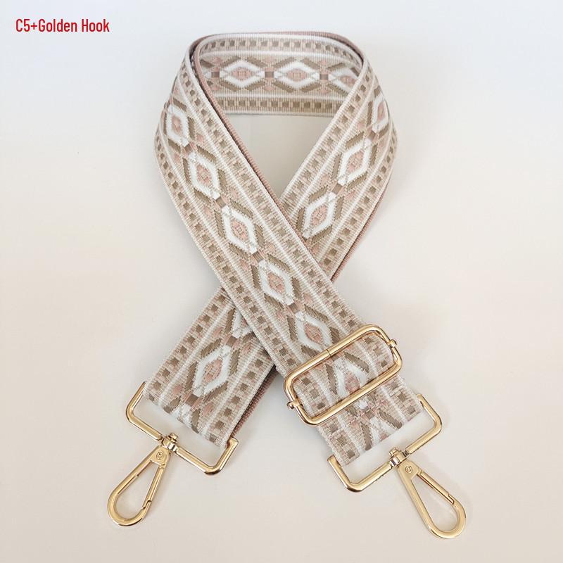 

Adjustable Multicolor Ethnic Pattern Shoulder Strap for Women s Backpack with Metal Hooks