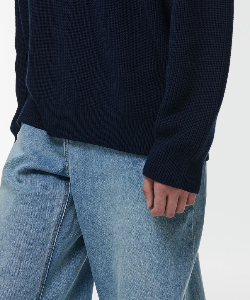 MUSINSA STANDARD Cotton Ribbed Collared Knit [Navy]