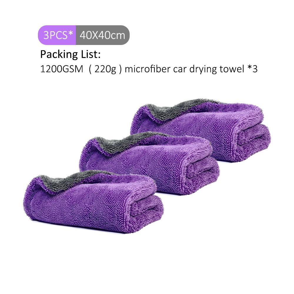 

Detailing King 1200GSM Microfiber Double Twist Loop Drying Towel Професійні ультра-м’які автомобільні рушники для сушіння автомобіля для Auto Detail