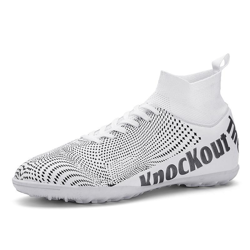 503 Football Shoes Children Boys Girls Teenagers With A High Top Fly Weave Leather Surface HG Long Nails FG Broken TF Flat Bottom Training