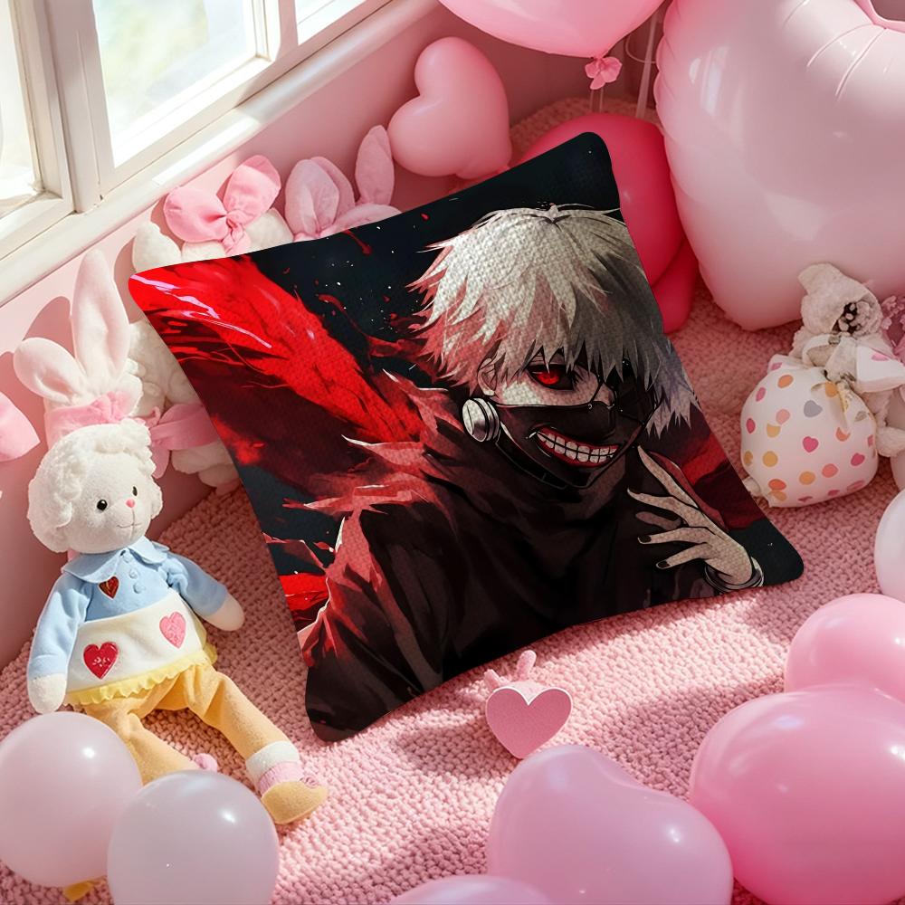 

Tokyo GGhoul KKaneki Ken Pillow Case Antidustmite Pillowcase Invisible Zipper Silky Short Plush Sofa Cushion Cover 30x30 cm