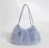 Women's Autumn and Winter Handbag Imitation Fur Fashion Hundred with Plush Bag Solid Color Large Capacity Zipper Shoulder Bag