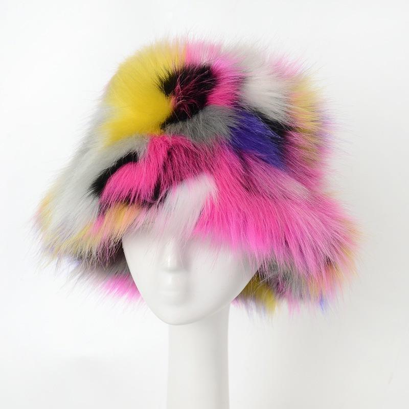 Stylish Faux Fox Fur Hat - Premium Women's Autumn/winter Fluffy Bucket Hat - High-end Plush Hat