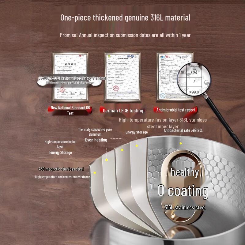 Food-Grade 316L Stainless Steel Yukihira Saucepan