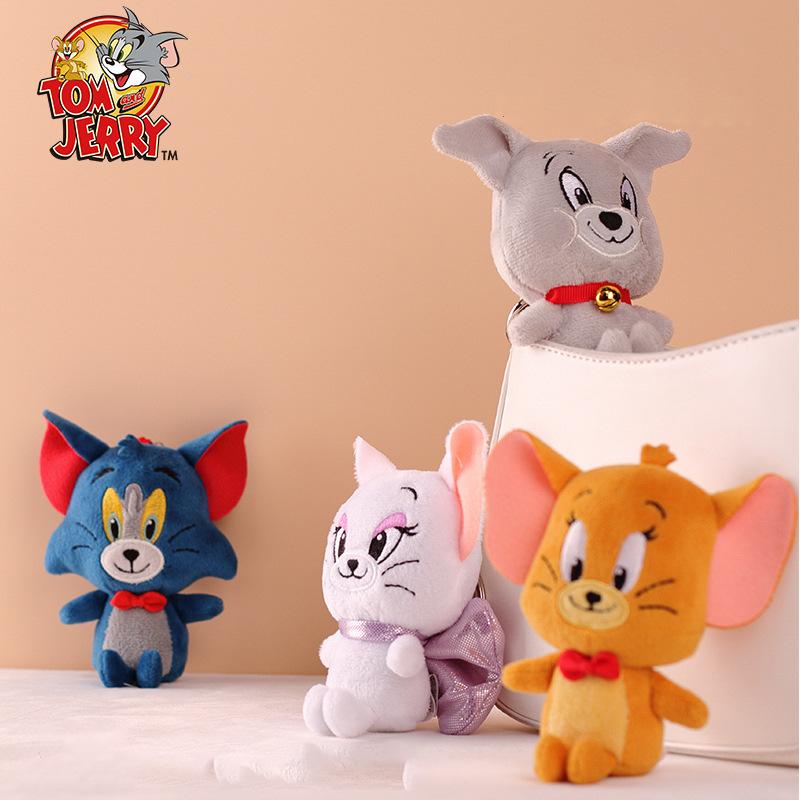 Hot Sell Hugkis Tom And Jerry Plush Toy Cute Tom Cat  Funny Keychain Animal Bag Cartoon And Animation Pendant Doll Gift