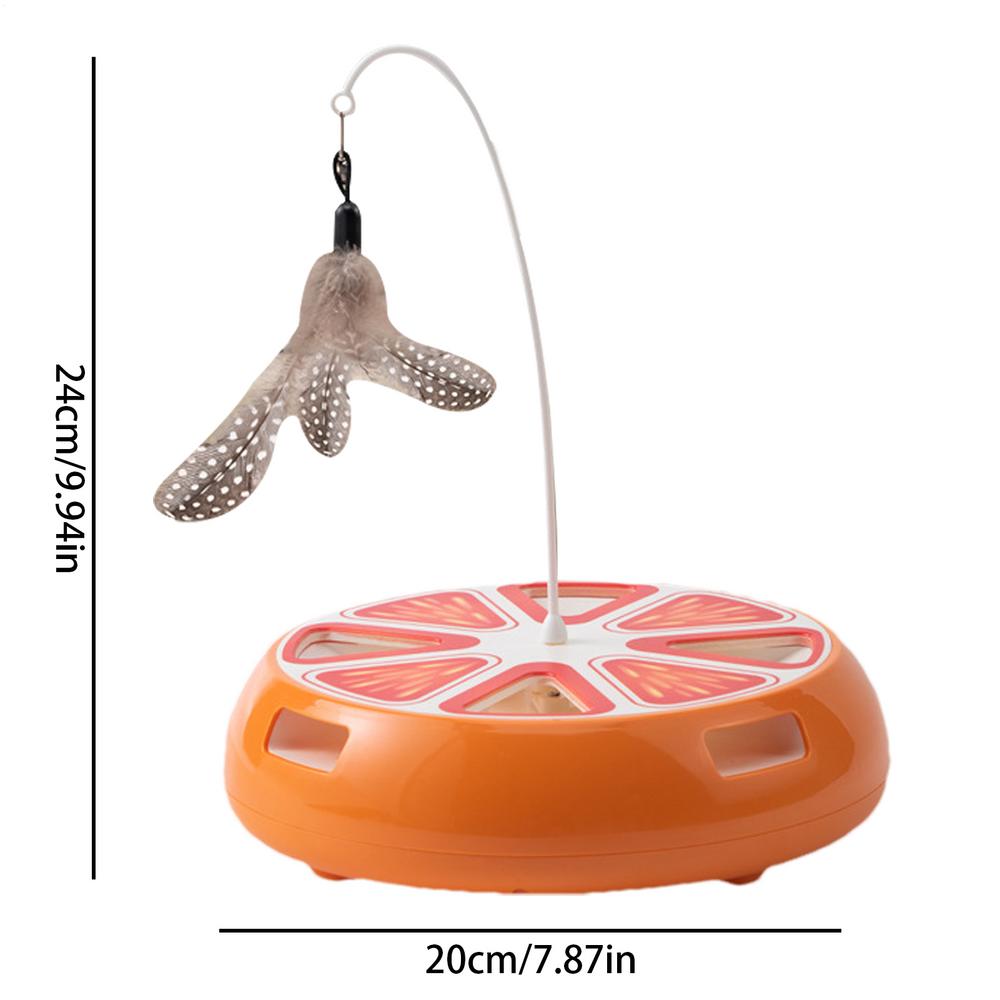 Electric Cat Toy Rechargeable Turntable With Teaser Wand Cat Enrichment Toys For Indoor Exercise Entertainment Boredom Activity