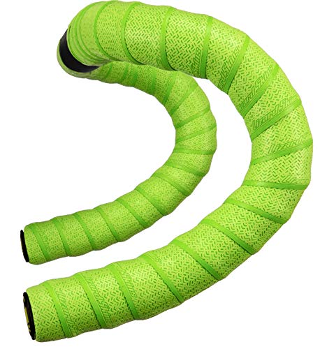 Lizard Skins DSP Bar Tape & Plugs V2 Bar Tape for Cycling Road Bike Grips/Cyclocross Grips, 2.5mm, Hyper Green, DSPCY270