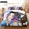 3D Print Kochou Shinobu Anime Demon Slayer Bedding Set Cute Quilt Cover Bed Cover With Pillowcase Twin Single Queen King Size