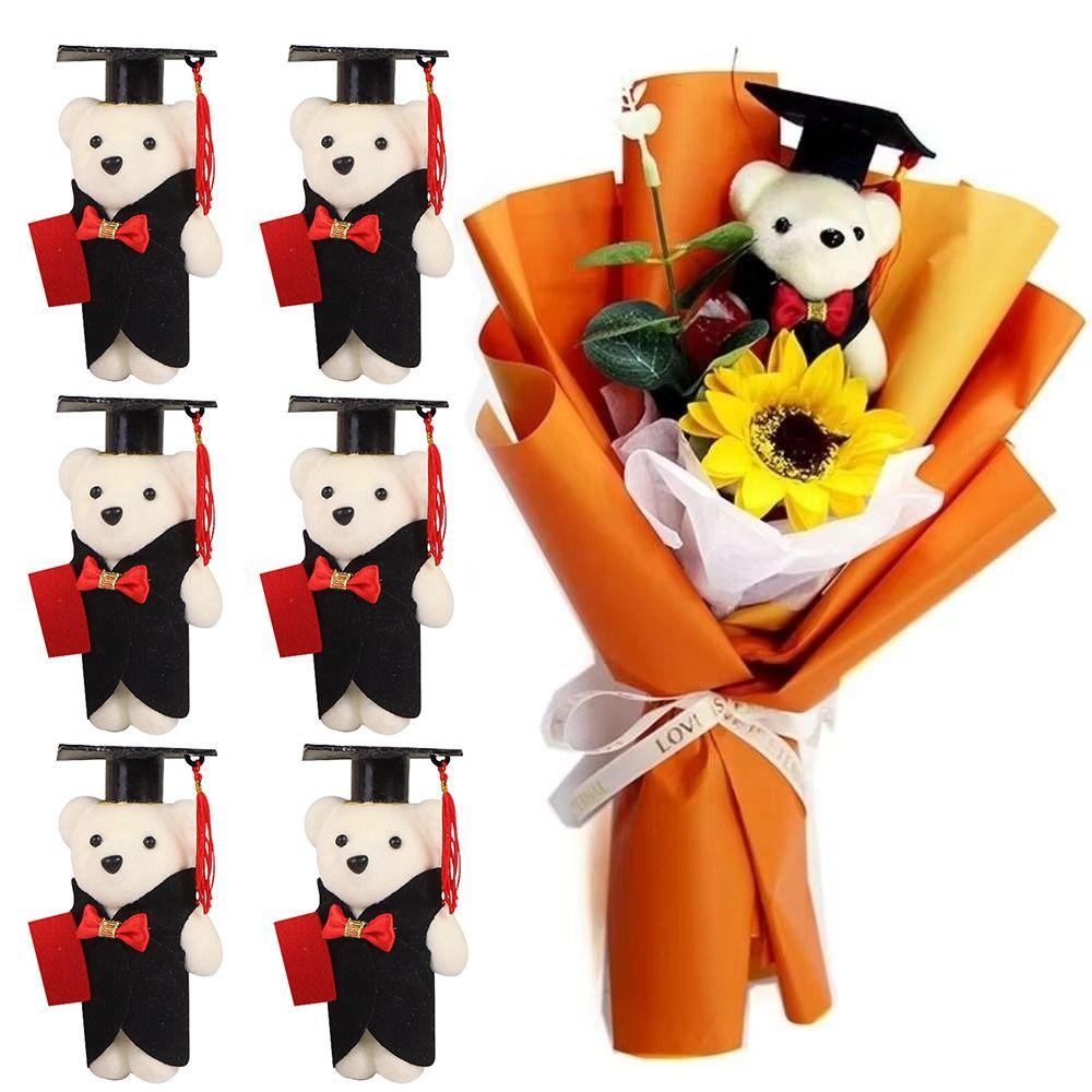 Set da 10 Pezzi Mini 14cm Stagione della Laurea Orso Bouquet di Fiori Orso Dottore Regalo di Laurea