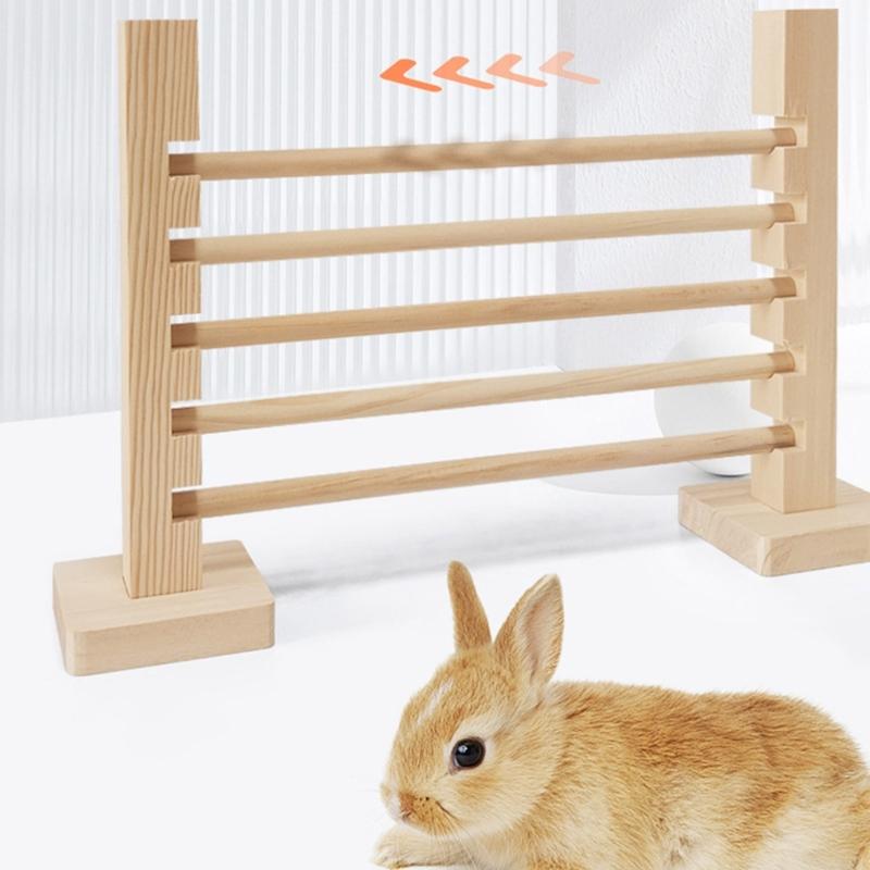 Hamster Obstacle Hurdle Obstacle Rabbit Toy Wood Jump Bar for Hamster for Guinea Pigs, Gerbils Molar Toy Hurdle